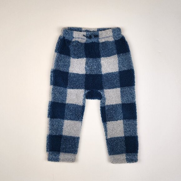 Tea Collection Blue Buffalo Plaid Fleece Pants sz 4T - Picture 1 of 8